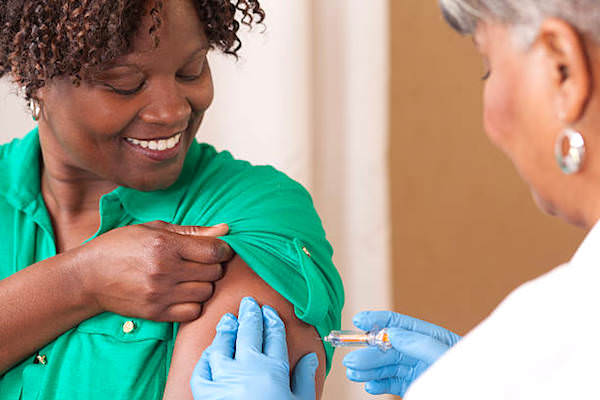 Patient receiving vaccination.